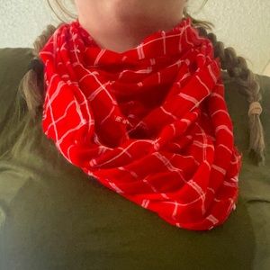 Red scarf Tickled Pink